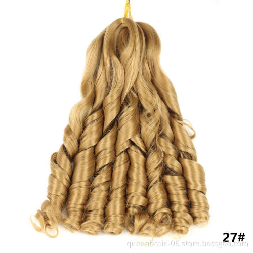 20 Inch Synthetic Loose Wave Crochet Braids Hair Pre Stretched Ombre Braiding Hair Extensions For Black Women